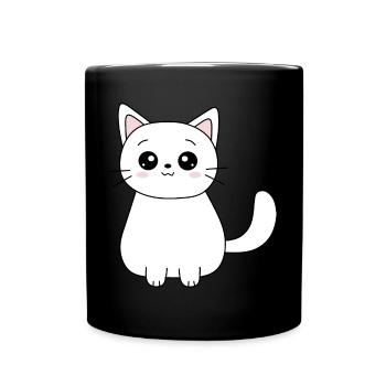 Kawaii Katze Kätzchen Geschenkideen Weihnachten - Tasse einfarbig - Schwarz - Vorne