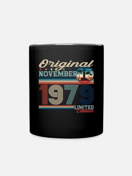 Original November 1979 43. Geburtstag Geschenk - Tasse einfarbig - Schwarz