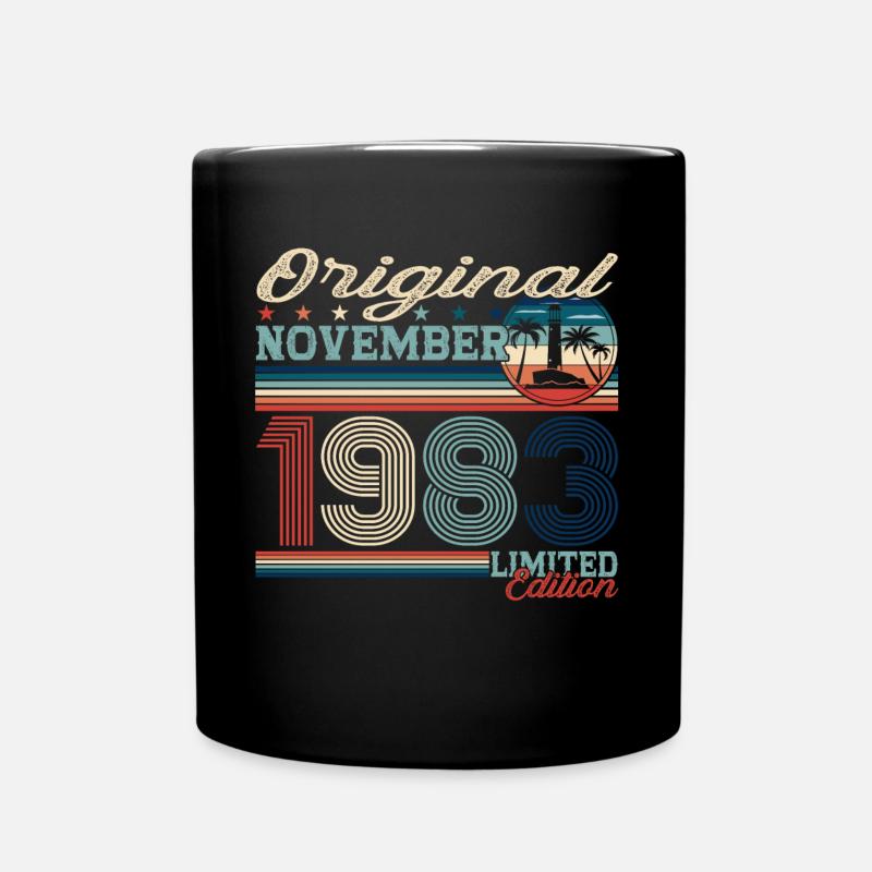Original November 1983 39. Geburtstag Geschenk - Tasse einfarbig - Schwarz