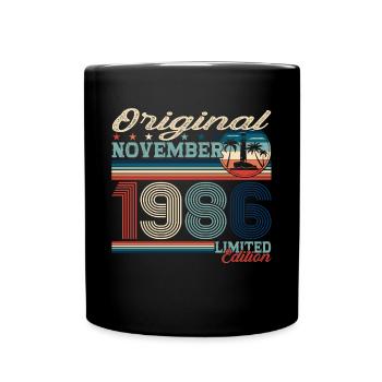 Original November 1986 36th Birthday Gift - Full Colour Mug - black - Front