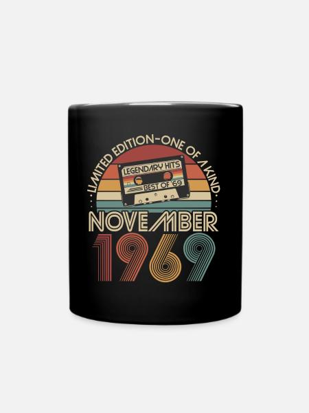 Novembre 1969 né anniversaire rétro - Mug uni - noir