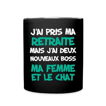 Retraite Avec Femme Et Animaux De Compagnie - Mug uni - noir - Devant