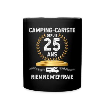 Camping-cariste depuis 25 ans Cadeau Camping-car - Mug uni - noir - Devant