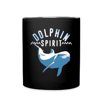 Die Seele des Delfins - Tasse einfarbig - Schwarz - Vorne