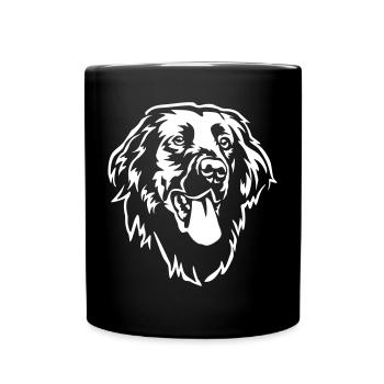 Flat-coated Retriever Head "Black Edition" - Full Colour Mug - black - Front