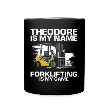 Forklift driver and warehouse forklift driver - Full Colour Mug - black - Front