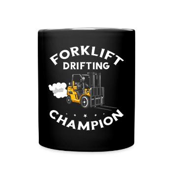 Warehouse drivers and warehouse workers for forklifts - Full Colour Mug - black - Front