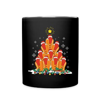 Hot Dog Fast Food Tree Christmas Tree - Tasse einfarbig - Schwarz - Vorne