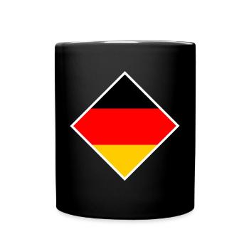 Deutschland Flagge Emblem Fußball Deutschland WM - Tasse einfarbig - Schwarz - Vorne
