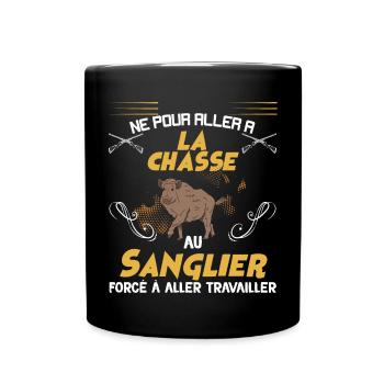 Né Pour La Chasse Au Sanglier Cadeau Chasseur - Mug uni - noir - Devant