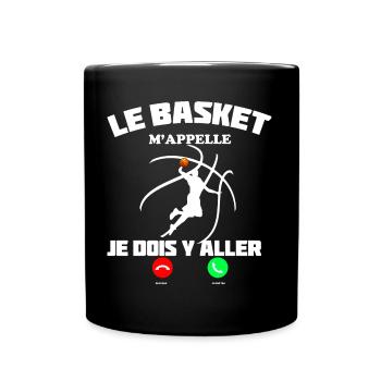Le basket m'appelle Passion Basket-ball Homme - Mug uni - noir - Devant