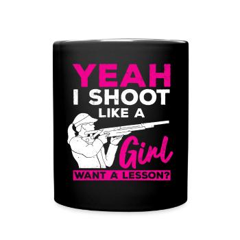 Clay pigeon shooting - Full Colour Mug - black - Front