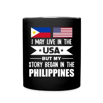 Design für stolze amerikanische Pinoys - Tasse einfarbig - Schwarz - Vorne