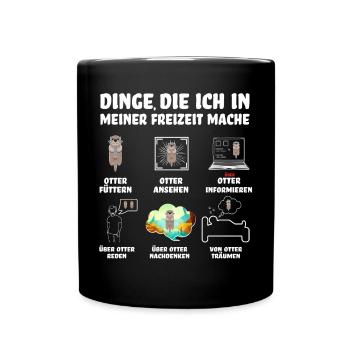 Otter - Funny Shirts - Lustiger Spruch - Tasse einfarbig - Schwarz - Vorne