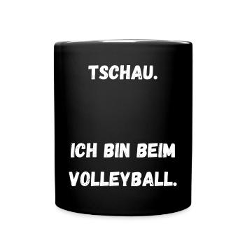 Tschau Volleyball - Tasse einfarbig - Schwarz - Vorne
