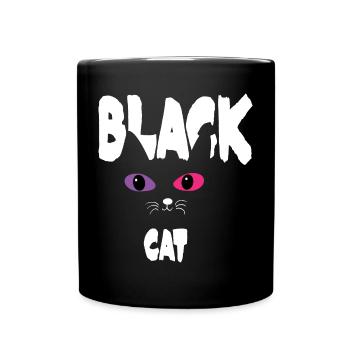 Black White Cat - Full Colour Mug - black - Front