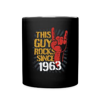 61st Birthday gift Rocking Since 1963 - Full Colour Mug - black - Front