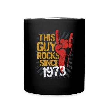 Geschenk zum 51. Geburtstag Rocking seit 1973 - Tasse einfarbig - Schwarz - Vorne