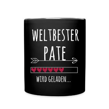 Weltbester Pate Ankündigung Schwangerschaft Baby - Tasse einfarbig - Schwarz - Vorne