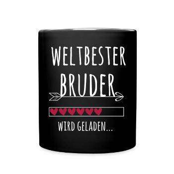 Weltbester Bruder Ankündigung Schwangerschaft Baby - Tasse einfarbig - Schwarz - Vorne