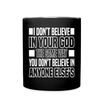 Dons athées - Mug uni - noir - Devant