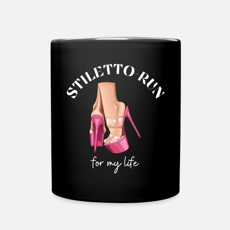 Stiletto Run - High Heels Plateau - Course Femmes - Mug uni - noir