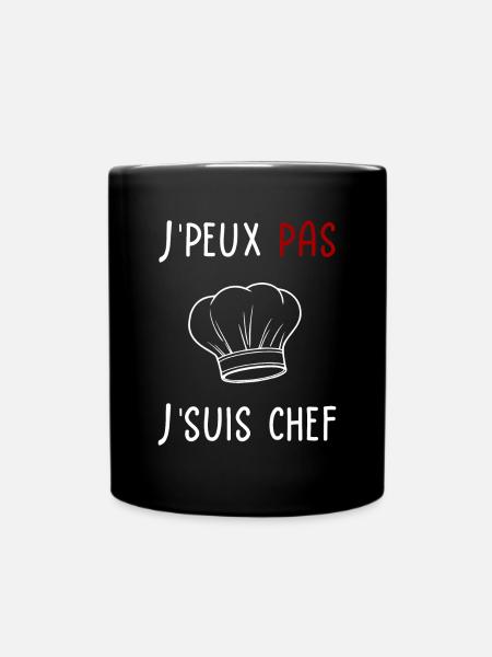 J'peux pas je suis chef (cuisinier) - Mug uni - noir