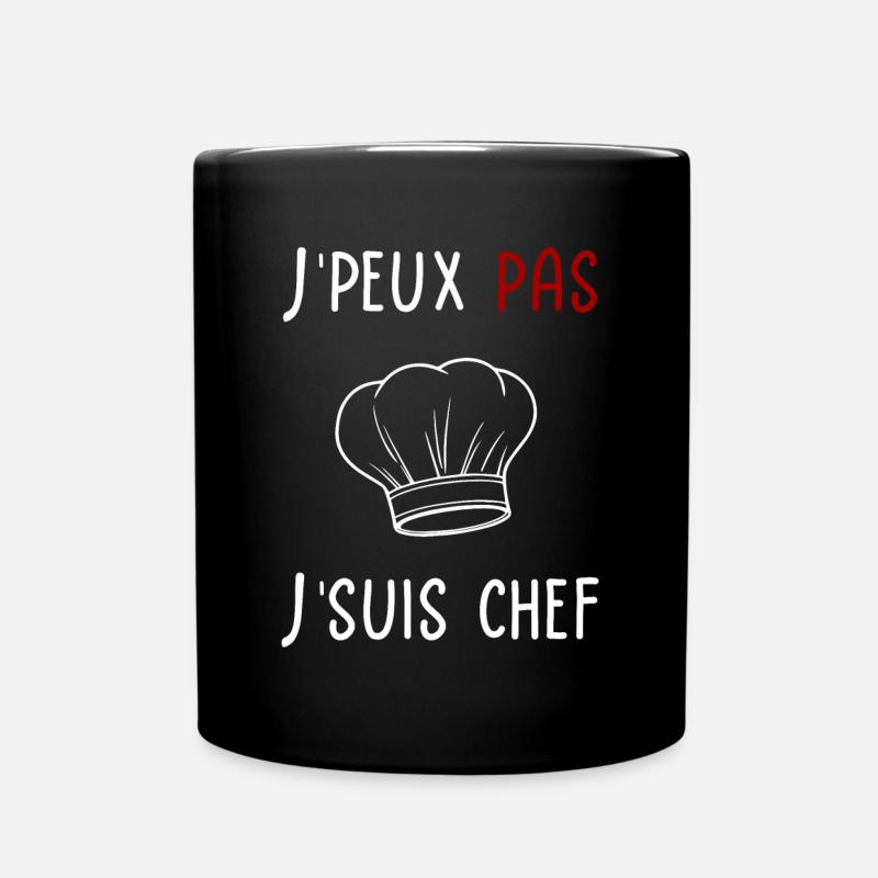 J'peux pas je suis chef (cuisinier) - Mug uni - noir