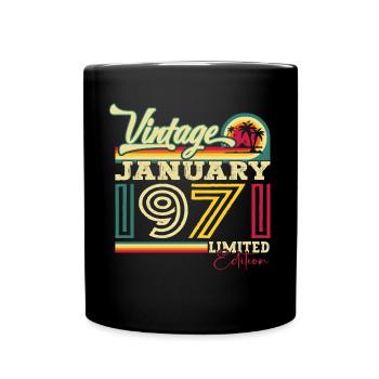 Né en 1971 Janvier 52ème anniversaire Homme cadeau - Mug uni - noir - Devant