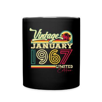 Né en 1967 Janvier 56e anniversaire Homme cadeau - Mug uni - noir - Devant