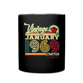 Né en 1969 Janvier 54e anniversaire Homme cadeau - Mug uni - noir - Devant