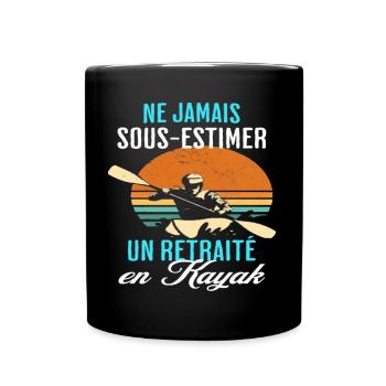 Kayak retraité en kayak humour retraite cadeau - Mug uni - noir - Devant