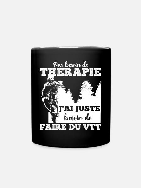 VTT thérapie humour vélo vtt cadeau cyclisme - Mug uni - noir
