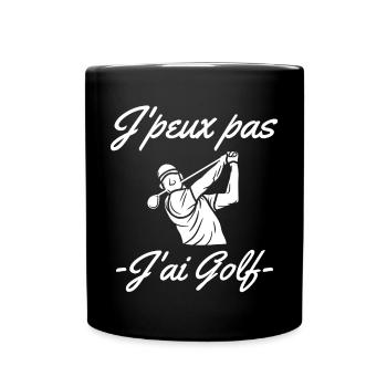 golf, golfeur, fan de golf - Mug uni - noir - Devant