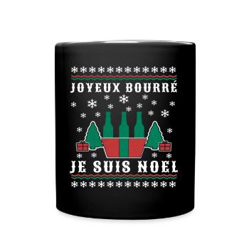 Noël humour joyeux bourré je suis Noel cadeau Noël - Mug uni - noir - Devant