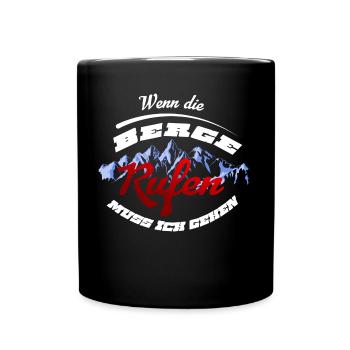Berge Wandern Natur Freizeit - Tasse einfarbig - Schwarz - Vorne
