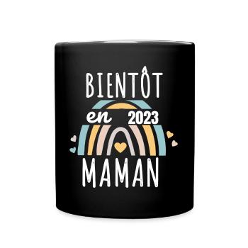 Maman en 2023 annonce naissance cadeau femme - Mug uni - noir - Devant