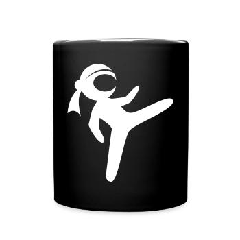 Ninja Fighter Icône Logo icône Illustration Graphique - Mug uni - noir - Devant