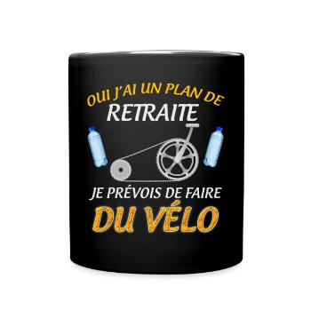 Retraité Passsion Vélo Plan de Retraite - Mug uni - noir - Devant