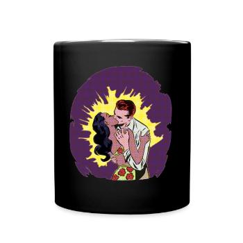 Un baiser sous la lune. - Mug uni - noir - Devant