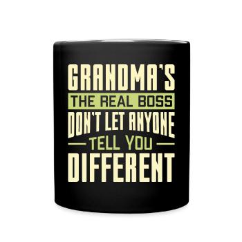 Grandma’s Hugs Are Like A Warm Blanket - Full Colour Mug - black - Front