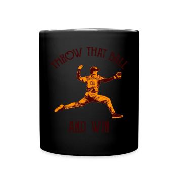 Lustiger Pitcher - Tasse einfarbig - Schwarz - Vorne