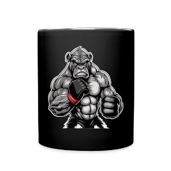 MMA Gorilla - Starker Käfigkämpfer Free Fighting - Tasse einfarbig - Schwarz - Vorne