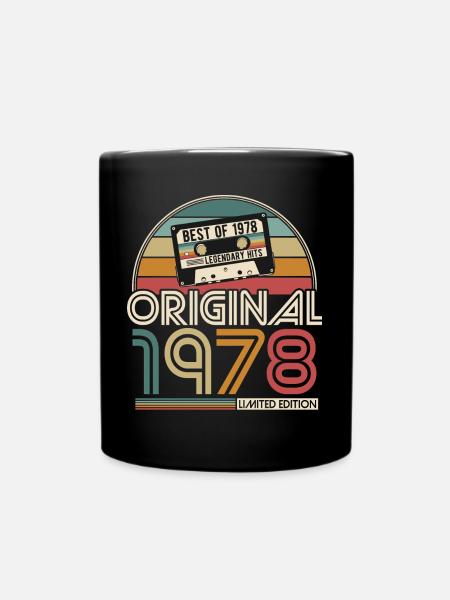 Born 1978 Vintage Birthday Retro - Full Colour Mug - black