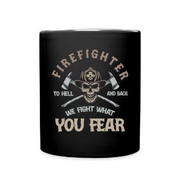 Feuerwehrmann Feuerwehr & Sprüche - Tasse einfarbig - Schwarz - Vorne