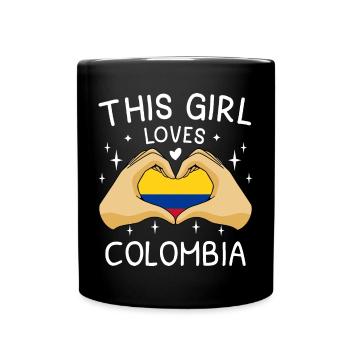 Colombia Flag Heart Colombian Flag - Full Colour Mug - black - Front