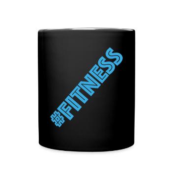 Fitness | Bodybuilding, Gym, Protein, Training - Tasse einfarbig - Schwarz - Vorne