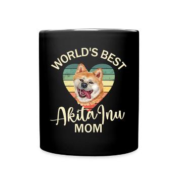 Dog Akita Inu - Full Colour Mug - black - Front