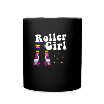 Inline Skate Geschenk Rollerskates Roller 70er - Tasse einfarbig - Schwarz - Vorne