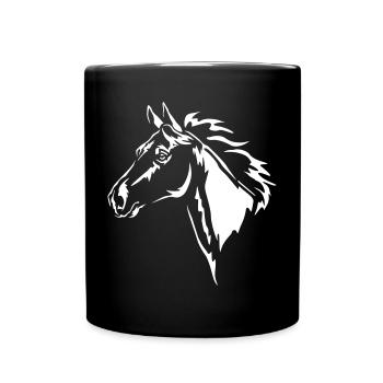 Pferd Kopf "Black Edition" - Tasse einfarbig - Schwarz - Vorne